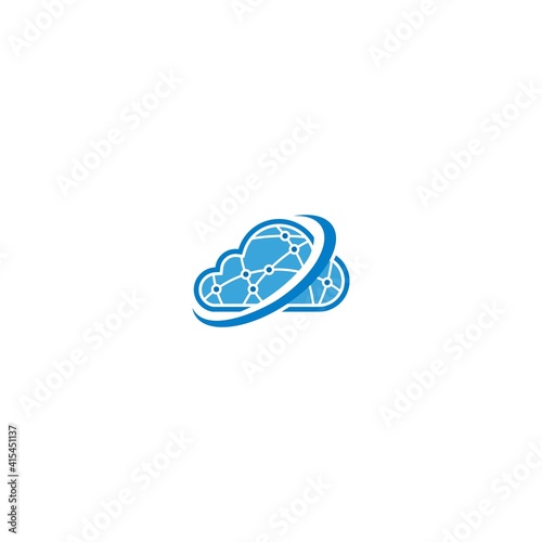 Cloud communication technology logo icon vector