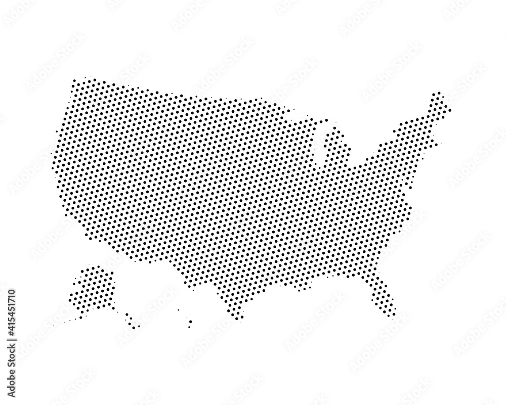 USA Map dotted vector illustration isolated on white