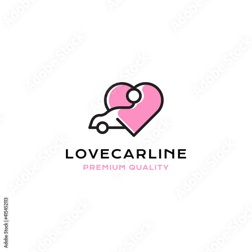 love car logo vector icon illustration simple line style