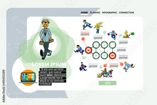 Business concept for internet banners, social media banners, headers of websites, vector illustration 