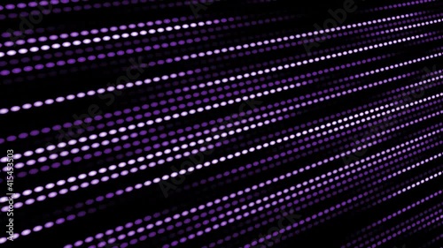 Abstract motion background, purple dots moving from left to right in a dot matrix style