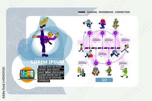 Business concept for internet banners, social media banners, headers of websites, vector illustration 