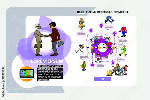 Business concept for internet banners, social media banners, headers of websites, vector illustration 
