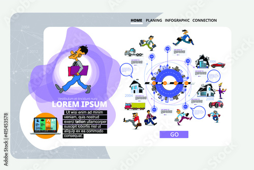 Business concept for internet banners, social media banners, headers of websites, vector illustration 