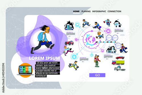 Business concept for internet banners, social media banners, headers of websites, vector illustration 