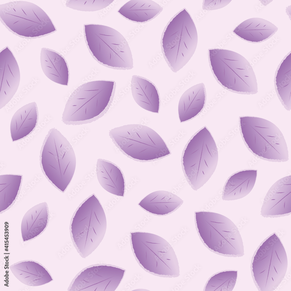 Spring pattern with purple leaves for design