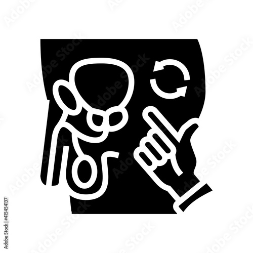 massage prostate glyph icon vector. massage prostate sign. isolated contour symbol black illustration