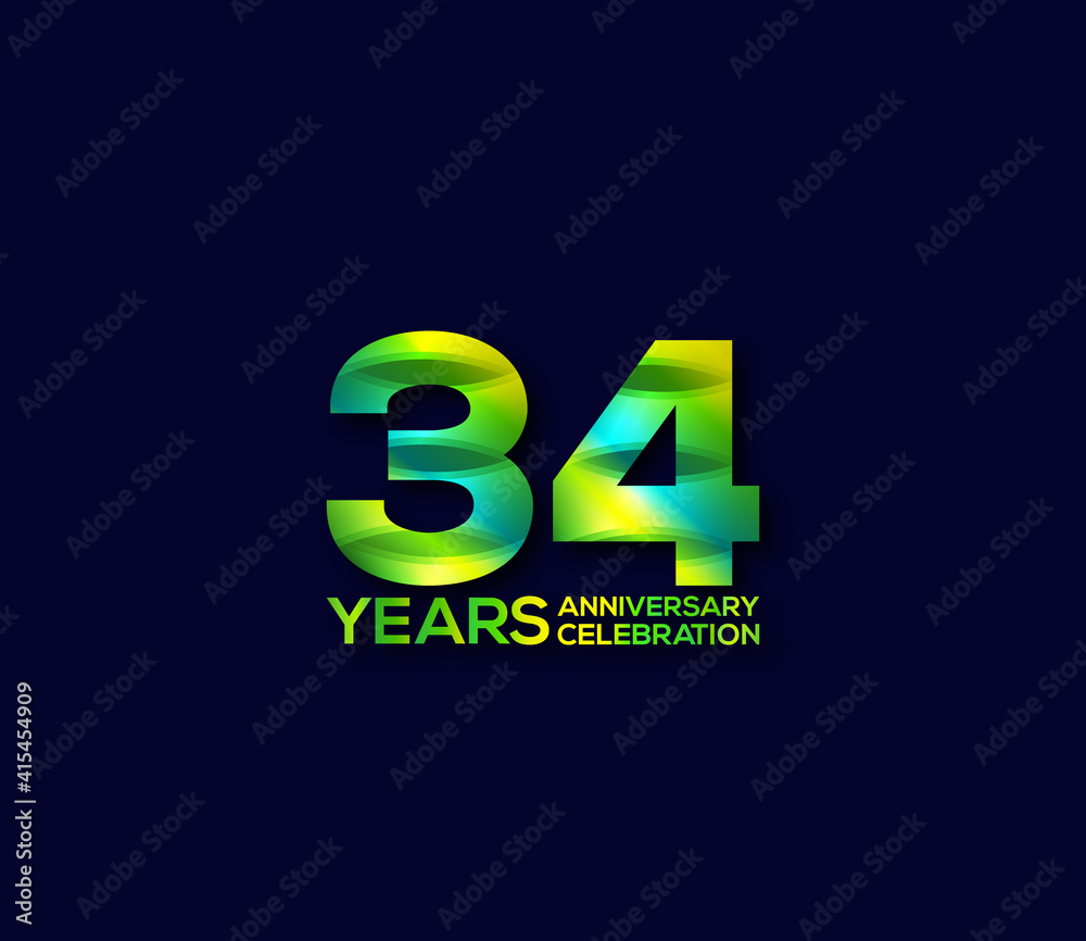 34 Year Anniversary Day background Concept 34 Year Anniversary Day background Concept