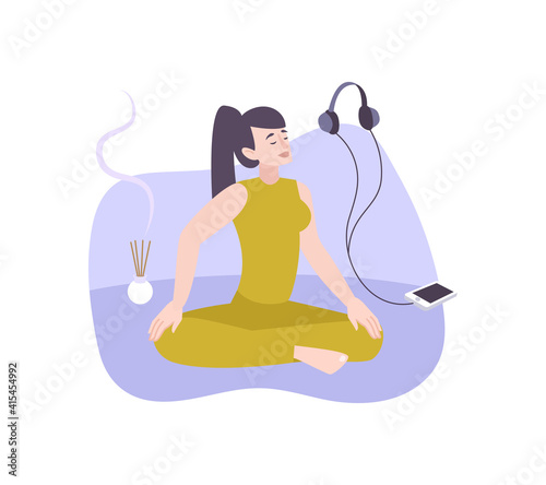 Meditation Relax Flat Composition