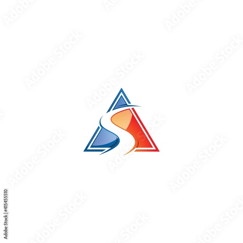  Letter S Abstract technology logo reminds of a road.