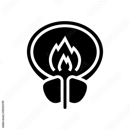 burning pain bladder glyph icon vector. burning pain bladder sign. isolated contour symbol black illustration
