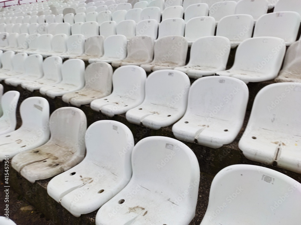 Obraz premium Hooligan damage on stadium chairs