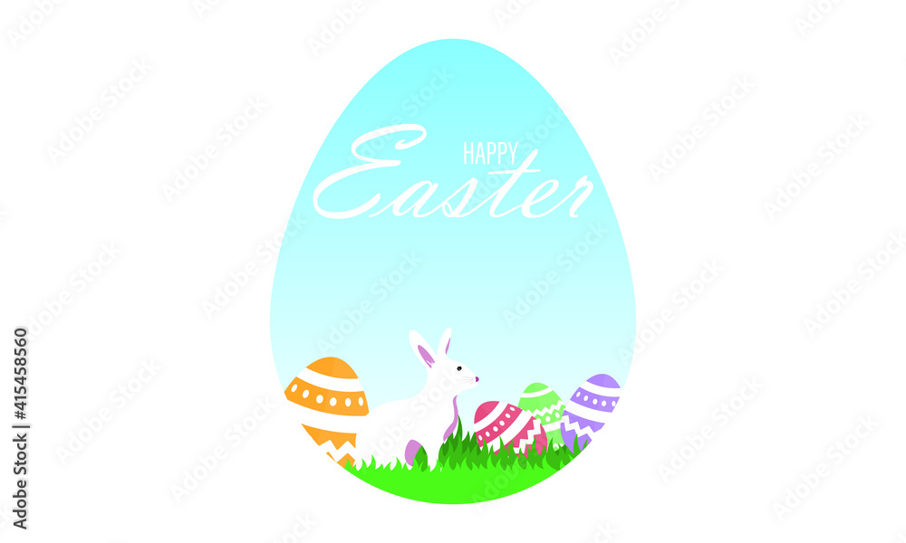 Vector Illustration of Happy Easter Holiday with Egg, Flower. International Celebration Design with Typography for Greeting Card, Party Invitation or Promotion Poster.
