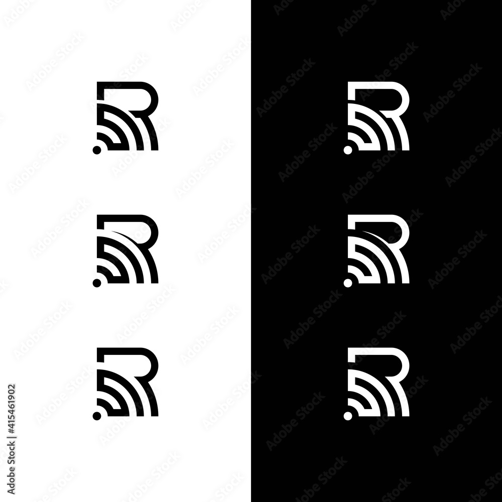 Logo SR with signal letter monogram Logo SR with signal letter monogram