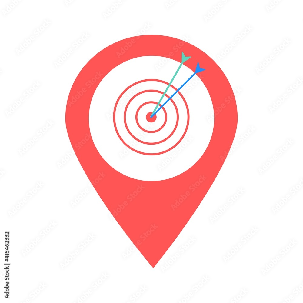 Target with arrow location map pin pointer icon. Element of map point for mobile concept and web apps. Icon for website design and app development. Premium goal and successful shot icon sign. Target with arrow location map pin pointer icon. Element of map point for mobile concept and web apps. Icon for website design and app development. Premium goal and successful shot icon sign.