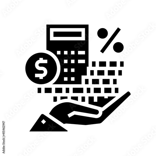 dividends money glyph icon vector. dividends money sign. isolated contour symbol black illustration