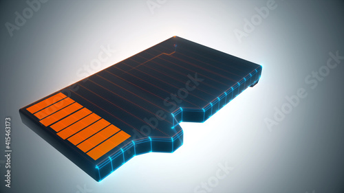 3d rendered illustration of mini sd card. High quality 3d illustration