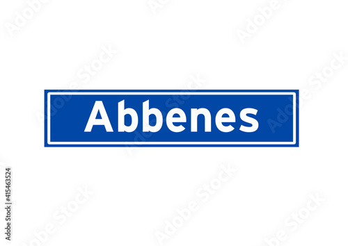Abbenes isolated Dutch place name sign. City sign from the Netherlands. photo