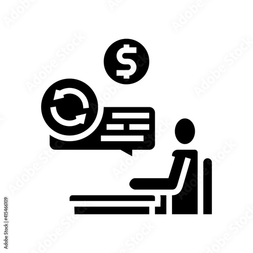 creditor businessman glyph icon vector. creditor businessman sign. isolated contour symbol black illustration