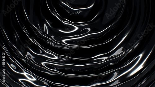 Abstract background luxury cloth or liquid wave. Mockup black background, oil or cloth  material  elegant wallpaper design. Seamless loop animation