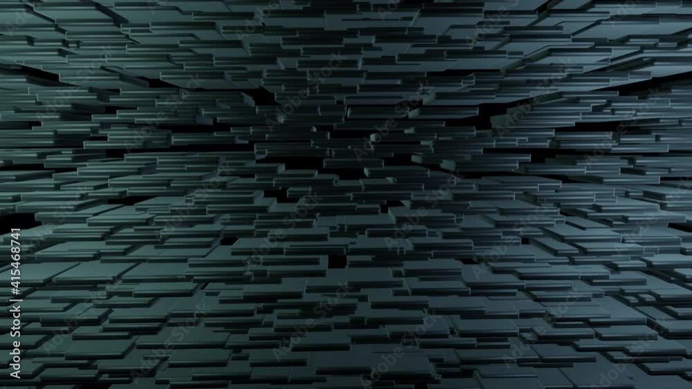 3d abstract simple geometric background with multicolor rectangles like light bulbs flashing neon lights form wall in 4k . Smooth looped animation. Creative simple motion design bg with 3d objects