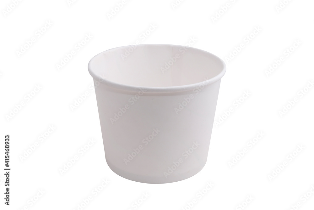 white craft Paper cup isolated on white background. Packaging template ...