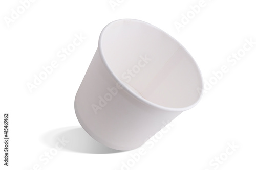 white craft Paper cup isolated on white background. Packaging template mock up collection. Image