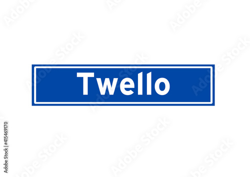 Twello isolated Dutch place name sign. City sign from the Netherlands.