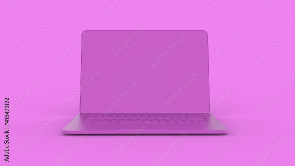 Purple Violet laptop 3d illustration render. Purple Violet laptop 3d illustration render.