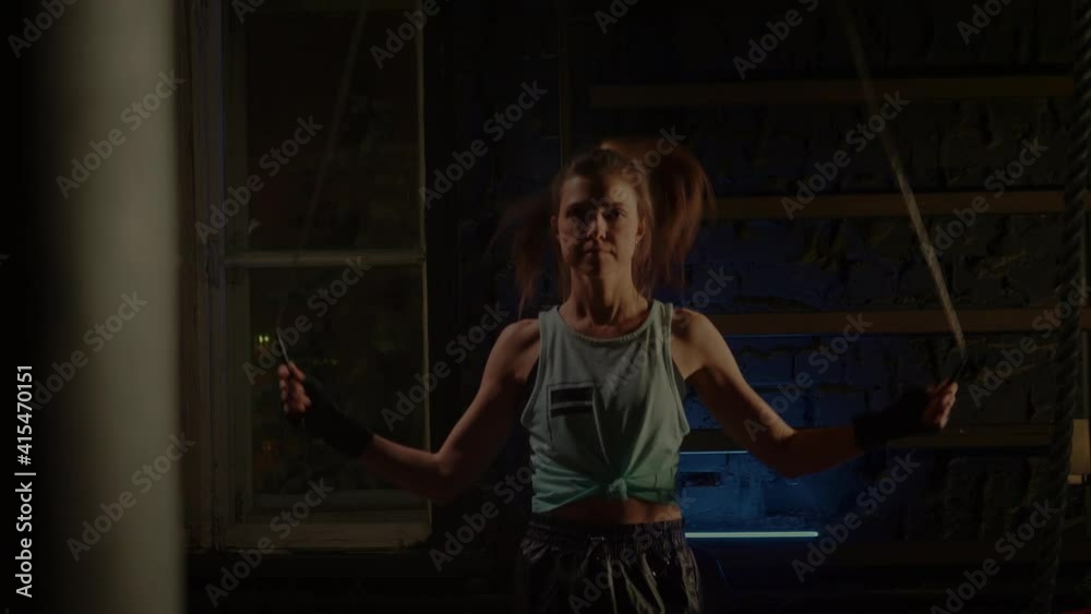 Young girl doing sports in the gym. Atmospheric gym Young girl doing sports in the gym. Atmospheric gym