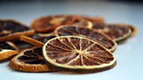 Natural background of round dry slices of red grapefruit or lemon