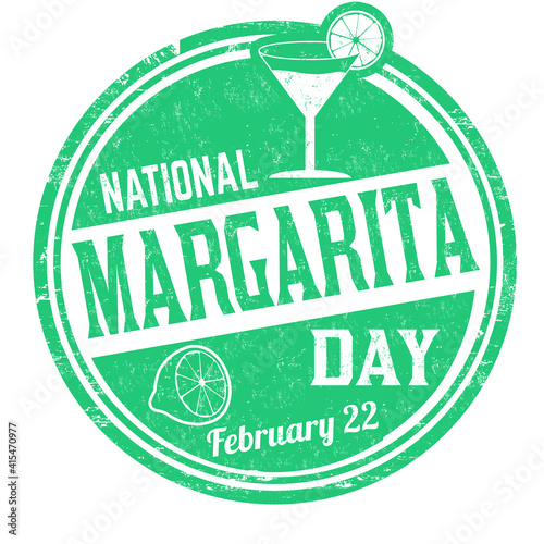 National margarita day grunge rubber stamp