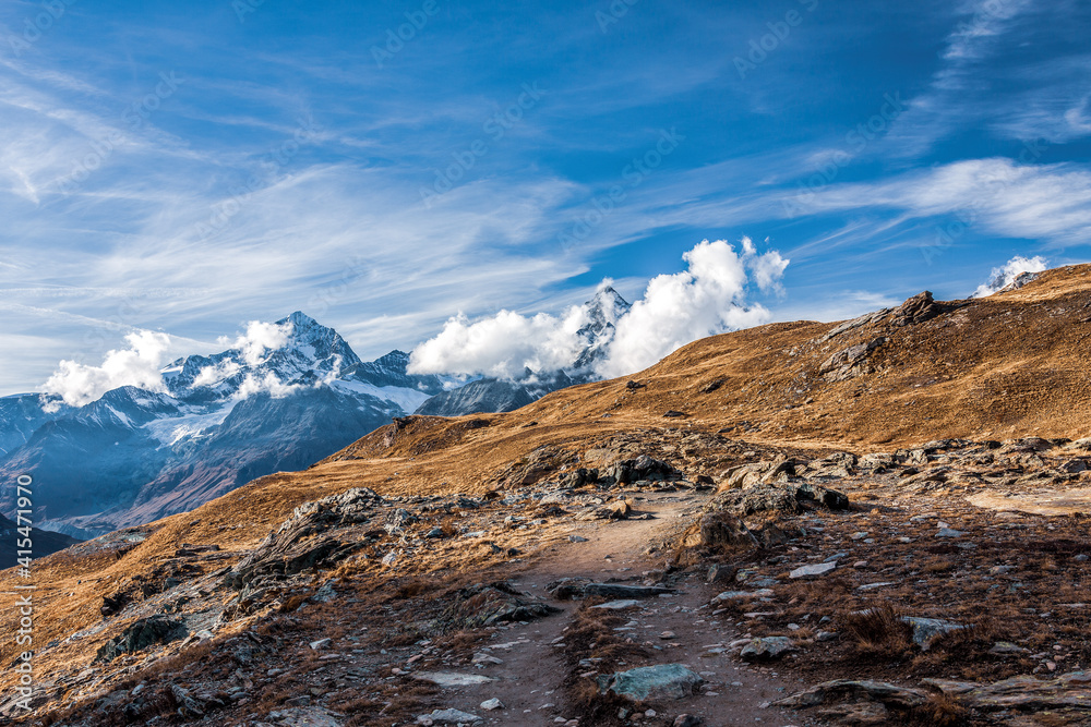 hiking trails in the swiss alps near Zermatt