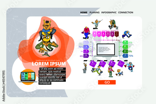 Business concept for internet banners, social media banners, headers of websites, vector illustration 