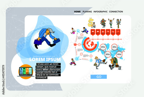 Business concept for internet banners, social media banners, headers of websites, vector illustration 