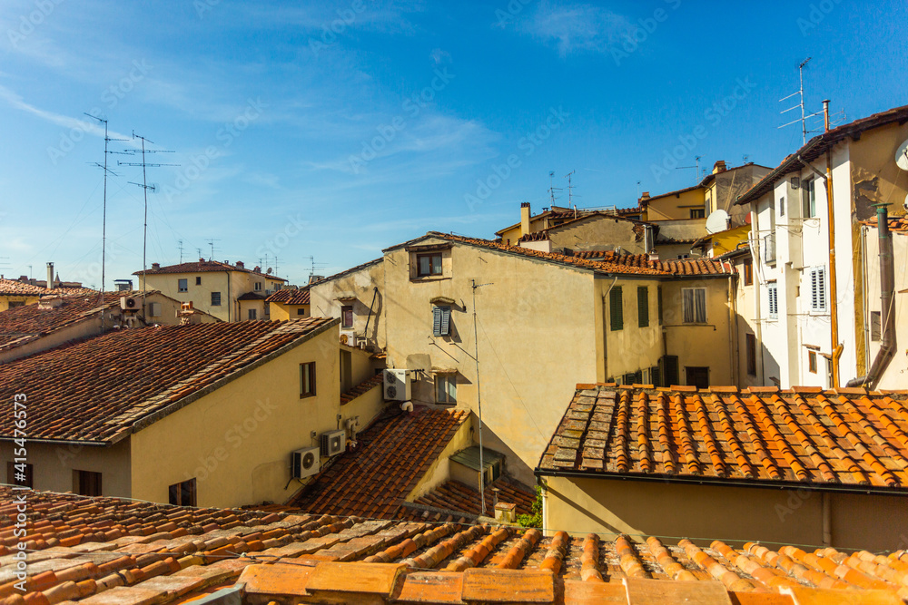 View of old Florence town in sunny day.