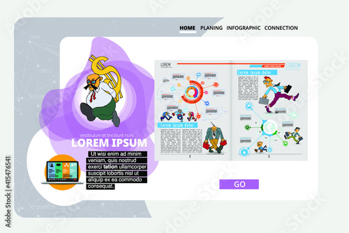 Business concept for internet banners, social media banners, headers of websites, vector illustration 