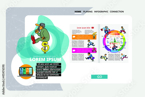 Business concept for internet banners, social media banners, headers of websites, vector illustration 