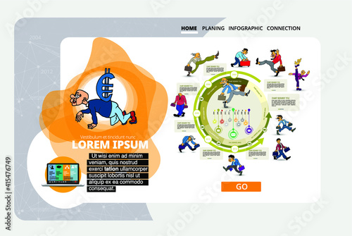 Business concept for internet banners, social media banners, headers of websites, vector illustration 