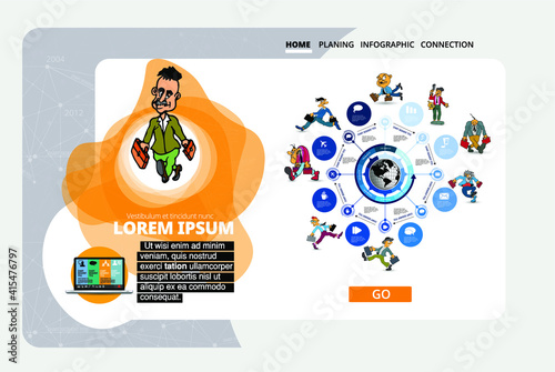 Business concept for internet banners, social media banners, headers of websites, vector illustration 