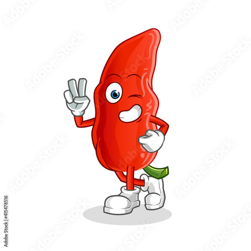 chilli  young boy character. cartoon mascot vector