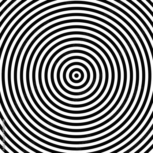 Optical illusion background. Psychedelic striped black and white backdrop. Vector