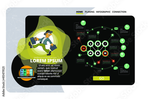 Business concept for internet banners, social media banners, headers of websites, vector illustration 