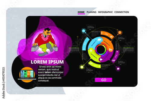 Business concept for internet banners, social media banners, headers of websites, vector illustration 