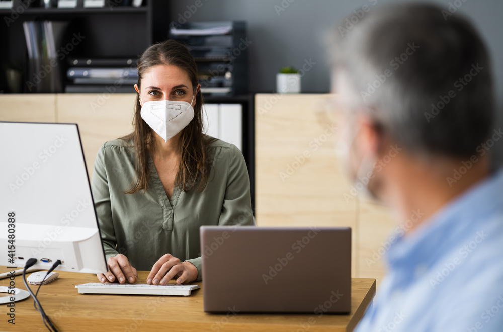 Business People Wearing Covid Face Mask Business People Wearing Covid Face Mask