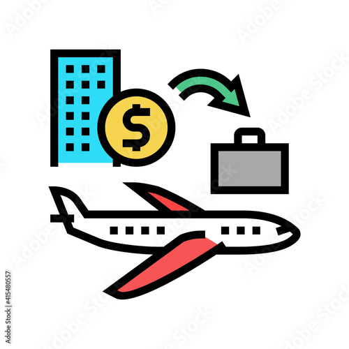 transport and business trip benefits color icon vector. transport and business trip benefits sign. isolated symbol illustration