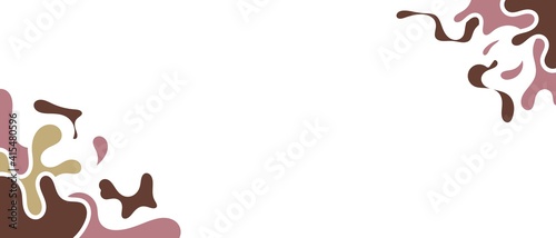 The background of brown liquid banner on the edges that is spurt out and pretty