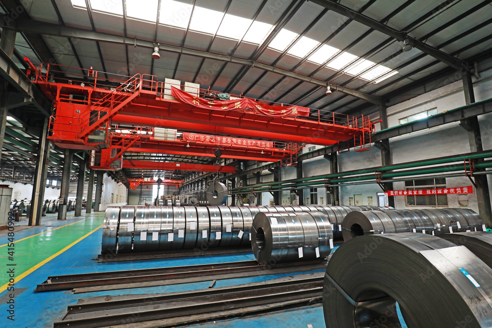 Obraz premium The rolled strip is in the production workshop, North China