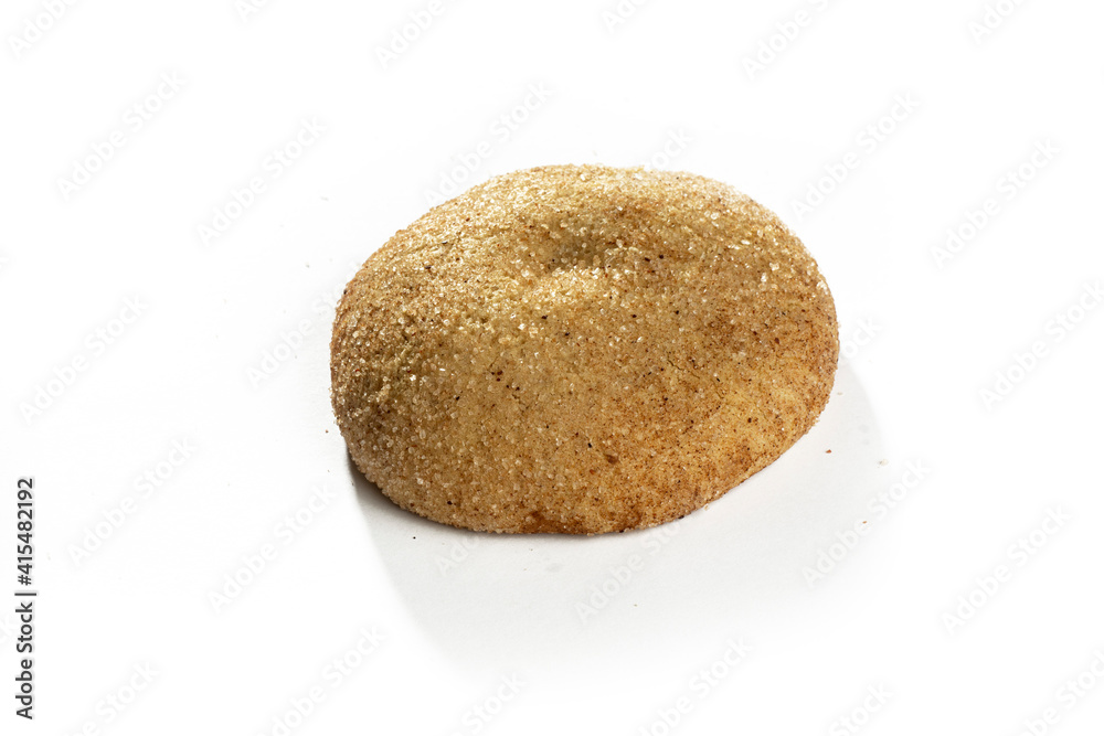cookie filed with chocolate on white background, side view cookie filed with chocolate on white background, side view