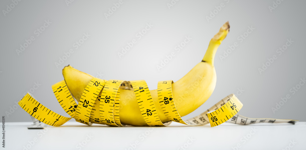 Banana Length Measurement With Tape Stock Photo | Adobe Stock
